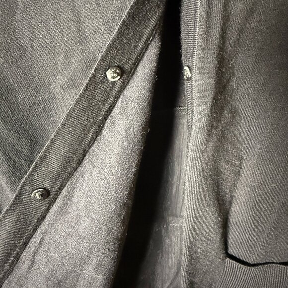 Leo & Ugo Black Back Ruffle Detail Button/Snap Front Cardigan Front Pockets Sz 4 - Picture 10 of 13